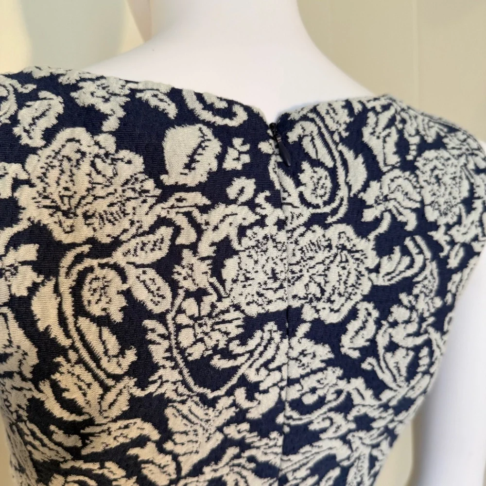 Brixton Ivy Medium NWT Scoop Neck Sleeveless Dress Textured Pattern Navy/Grey - Picture 5 of 7